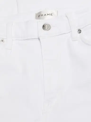 Frame Women's Le Sleek Straight High-Rise Jeans - White - Size 31 | Thumbnail 7