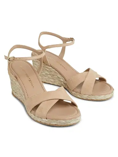 Stuart Weitzman Women's Dayna Suede Espadrille Wedges - Adobe Natural - Size 9.5 | Thumbnail 2