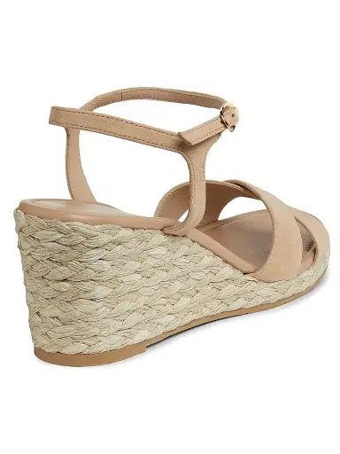 Stuart Weitzman Women's Dayna Suede Espadrille Wedges - Adobe Natural - Size 9.5 | Thumbnail 3