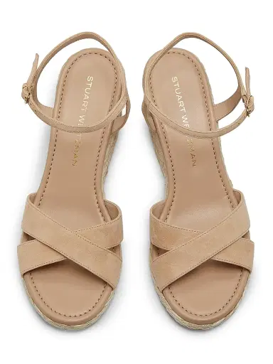 Stuart Weitzman Women's Dayna Suede Espadrille Wedges - Adobe Natural - Size 9.5 | Thumbnail 4