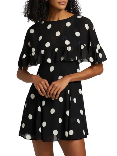 Reformation Women's Zelena Two-Piece A-Line Minidress & Shawl - Moon Dot - Size 6 | Thumbnail 3 Reformation Women's Zelena Two-Piece A-Line Minidress & Shawl - Moon Dot - Size 6 | Thumbnail 3