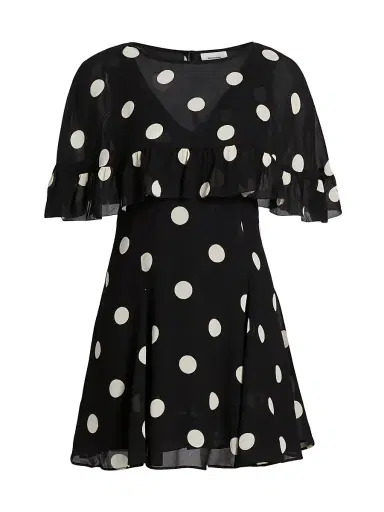 Reformation Women's Zelena Two-Piece A-Line Minidress & Shawl - Moon Dot - Size 6 | Thumbnail 1 Reformation Women's Zelena Two-Piece A-Line Minidress & Shawl - Moon Dot - Size 6 | Thumbnail 1