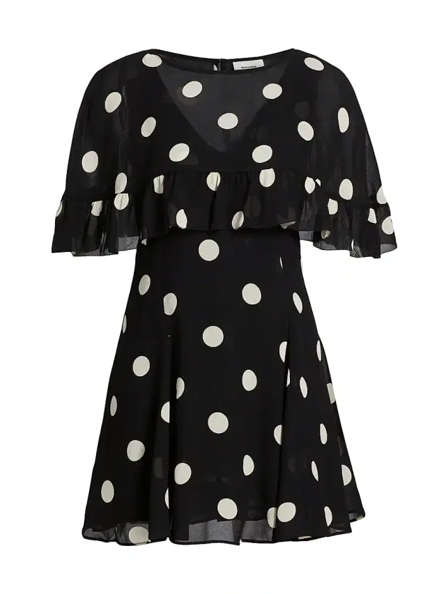 Women's Zelena Two-Piece A-Line Minidress & Shawl - Moon Dot