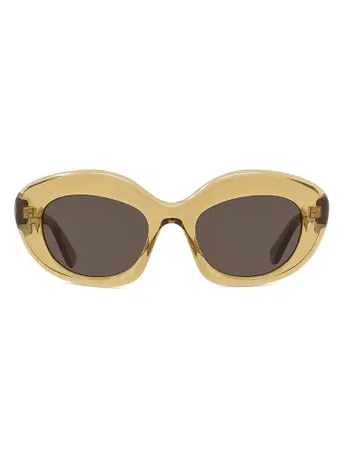 LOEWE Men's Curvy 51MM Cat-Eye Sunglasses - Dark Green Brown | Thumbnail 2