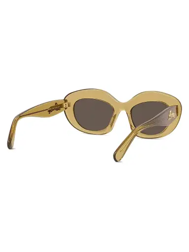 LOEWE Men's Curvy 51MM Cat-Eye Sunglasses - Dark Green Brown | Thumbnail 6