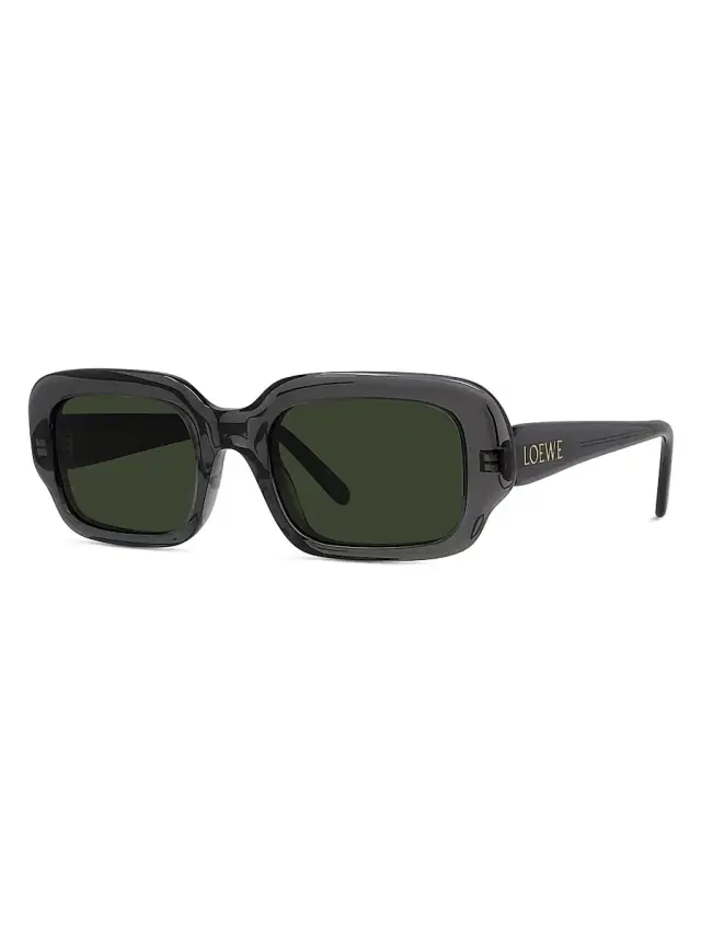 Men's Slim 54MM Rectangular Sunglasses - Grey And Green