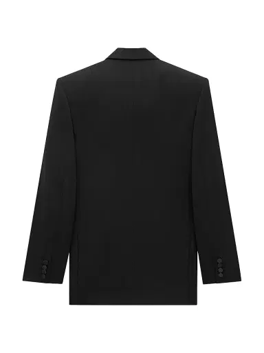 Saint Laurent Women's Tuxedo Jacket in Grain De Poudre | Thumbnail 2 Saint Laurent Women's Tuxedo Jacket in Grain De Poudre | Thumbnail 2