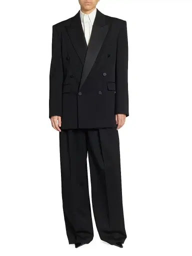 Saint Laurent Women's Tuxedo Jacket in Grain De Poudre | Thumbnail 7 Saint Laurent Women's Tuxedo Jacket in Grain De Poudre | Thumbnail 7