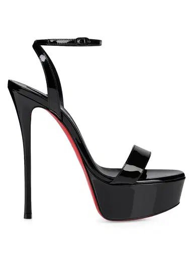 Christian Louboutin Women's Loubi Queen Alta 150MM Heels - Black | Thumbnail 1