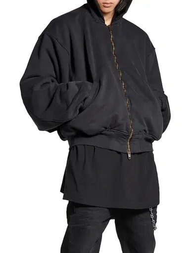 Balenciaga Men's Bomber Hoodie - Black Faded - Size XS | Thumbnail 3