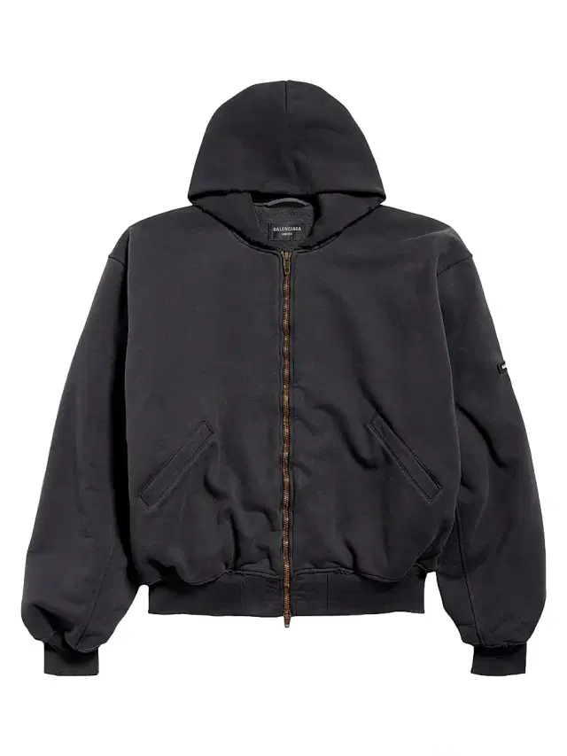 Balenciaga Men's Bomber Hoodie - Black Faded