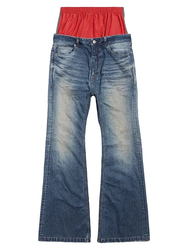 Balenciaga Men's Layered Jeans - Black