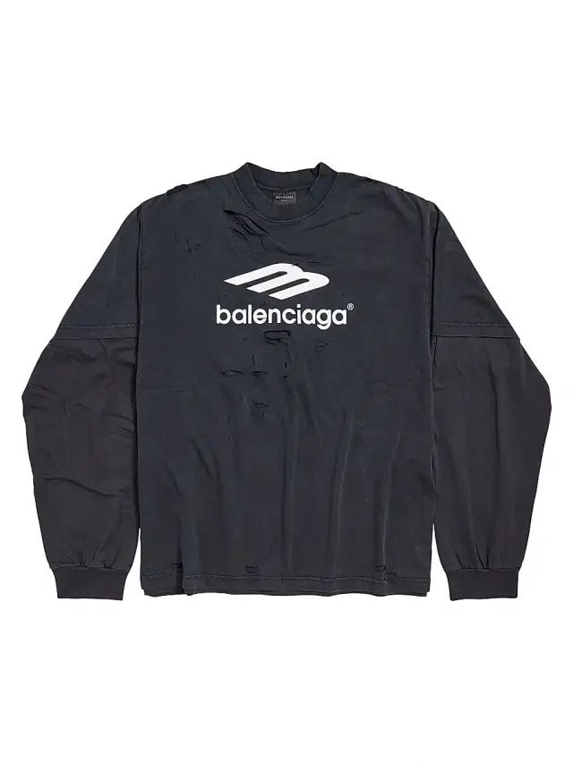 Balenciaga Men's 3B Sport Icon Layered T-Shirt Medium Fit - Black