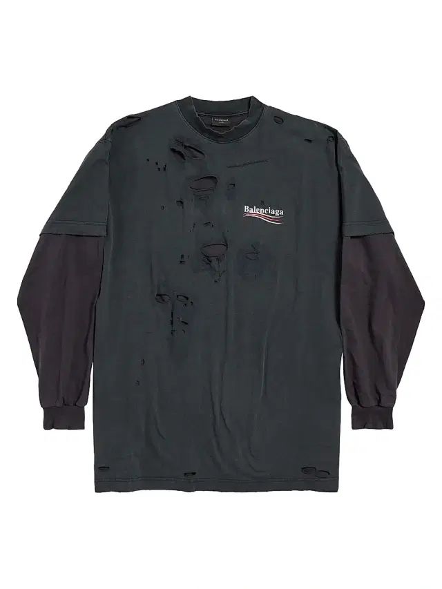 Men's Political Campaign Long Sleeve Layered T-Shirt - Black