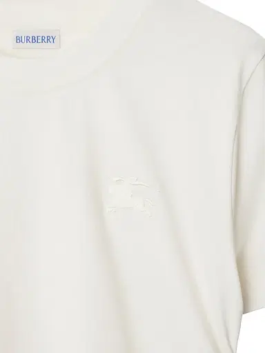Burberry Women's Ruched Cotton T-Shirt - Chalk - Size XXS | Thumbnail 2
