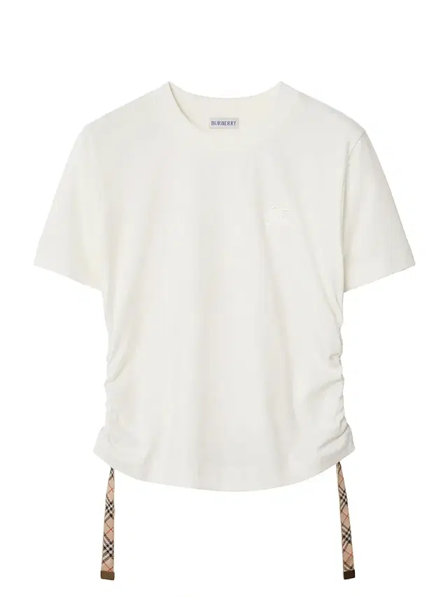 Women's Ruched Cotton T-Shirt - Chalk