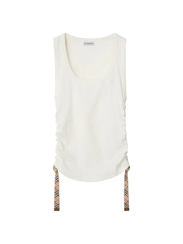 Burberry Women's Ruched Cotton Tank Top - Chalk