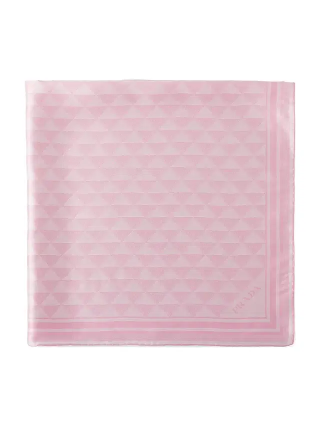 Prada Women's Printed Silk Scarf - Pink