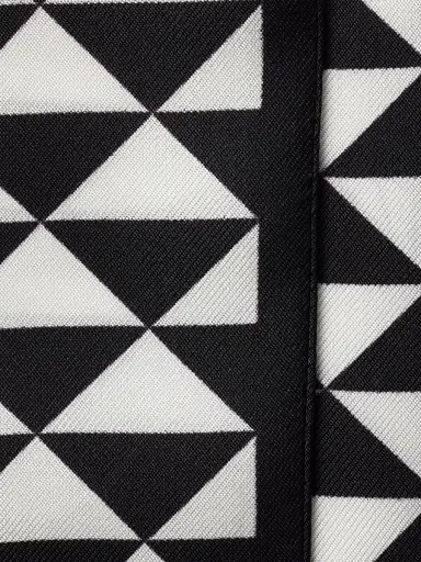 Prada Women's Long Skinny Printed Silk Twill Rectangular Scarf - Black | Thumbnail 3
