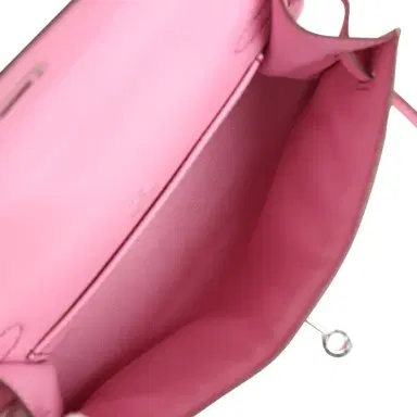 HERMÈS Pre-owned Hermes Kelly Pochette Bubblegum Swift Palladium Hardware | Thumbnail 7