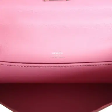 HERMÈS Pre-owned Hermes Kelly Pochette Bubblegum Swift Palladium Hardware | Thumbnail 8