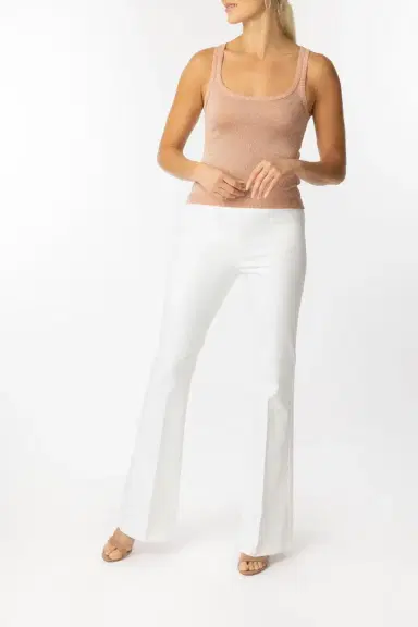 AVENUE MONTAIGNE Bellini White Full Length Flare Pant | Thumbnail 2 AVENUE MONTAIGNE Bellini White Full Length Flare Pant | Thumbnail 2