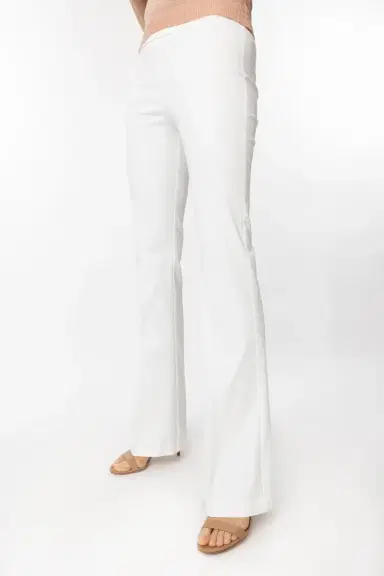 AVENUE MONTAIGNE Bellini White Full Length Flare Pant | Thumbnail 3 AVENUE MONTAIGNE Bellini White Full Length Flare Pant | Thumbnail 3