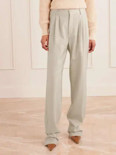 Saint Laurent Pleated Wool Straight-leg Pants | Thumbnail 3 Saint Laurent Pleated Wool Straight-leg Pants | Thumbnail 3