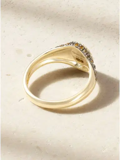 Yvonne Léon Baby Chevalière Ovale 9-karat Gold, Diamond And Citrine Signet Ring | Thumbnail 3 Yvonne Léon Baby Chevalière Ovale 9-karat Gold, Diamond And Citrine Signet Ring | Thumbnail 3
