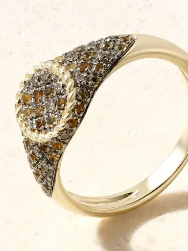 Yvonne Léon Baby Chevalière Ovale 9-karat Gold, Diamond And Citrine Signet Ring | Thumbnail 4 Yvonne Léon Baby Chevalière Ovale 9-karat Gold, Diamond And Citrine Signet Ring | Thumbnail 4