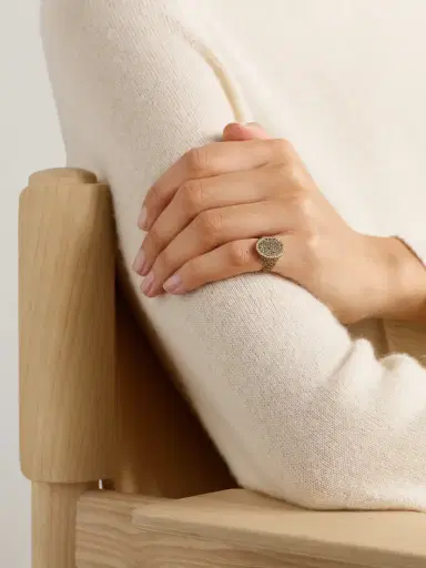 Yvonne Léon Chevalière Ovale 9-karat Gold, Diamond And Citrine Signet Ring | Thumbnail 2 Yvonne Léon Chevalière Ovale 9-karat Gold, Diamond And Citrine Signet Ring | Thumbnail 2