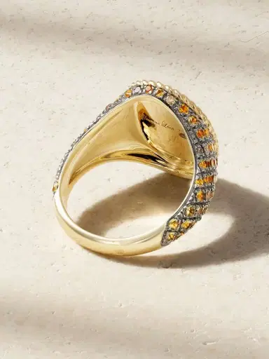 Yvonne Léon Chevalière Ovale 9-karat Gold, Diamond And Citrine Signet Ring | Thumbnail 3 Yvonne Léon Chevalière Ovale 9-karat Gold, Diamond And Citrine Signet Ring | Thumbnail 3