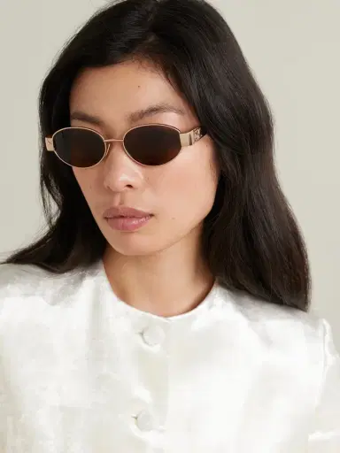 CELINE Eyewear Oval-frame Rose Gold-tone And Tortoiseshell Acetate Sunglasses | Thumbnail 2 CELINE Eyewear Oval-frame Rose Gold-tone And Tortoiseshell Acetate Sunglasses | Thumbnail 2