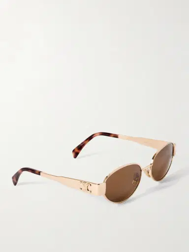 CELINE Eyewear Oval-frame Rose Gold-tone And Tortoiseshell Acetate Sunglasses | Thumbnail 3 CELINE Eyewear Oval-frame Rose Gold-tone And Tortoiseshell Acetate Sunglasses | Thumbnail 3