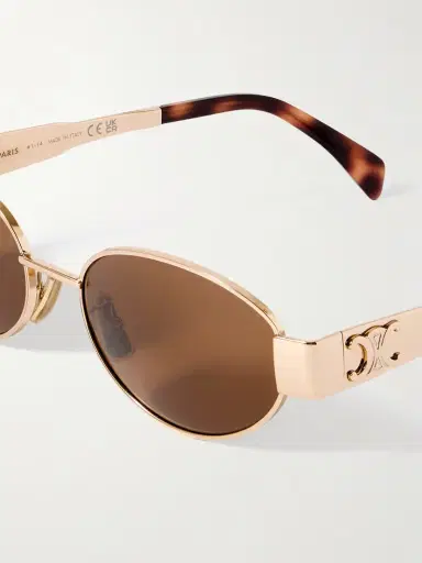 CELINE Eyewear Oval-frame Rose Gold-tone And Tortoiseshell Acetate Sunglasses | Thumbnail 4 CELINE Eyewear Oval-frame Rose Gold-tone And Tortoiseshell Acetate Sunglasses | Thumbnail 4