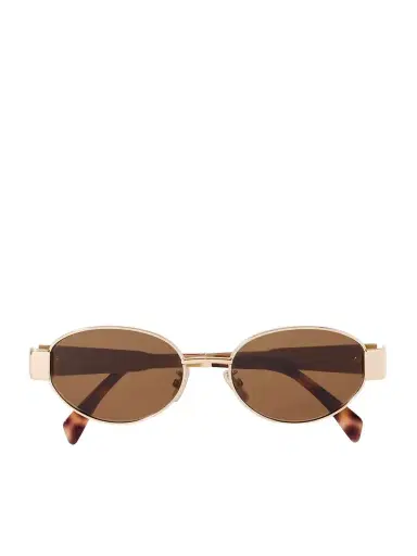 CELINE Eyewear Oval-frame Rose Gold-tone And Tortoiseshell Acetate Sunglasses | Thumbnail 1 CELINE Eyewear Oval-frame Rose Gold-tone And Tortoiseshell Acetate Sunglasses | Thumbnail 1