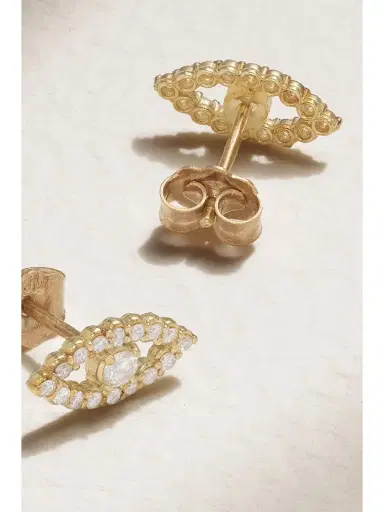 Jennifer Meyer Evil Eye Mini 18-karat Gold Diamond Earrings | Thumbnail 3 Jennifer Meyer Evil Eye Mini 18-karat Gold Diamond Earrings | Thumbnail 3
