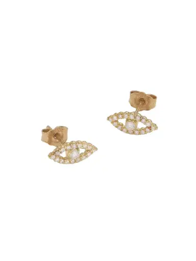 Jennifer Meyer Evil Eye Mini 18-karat Gold Diamond Earrings | Thumbnail 1 Jennifer Meyer Evil Eye Mini 18-karat Gold Diamond Earrings | Thumbnail 1