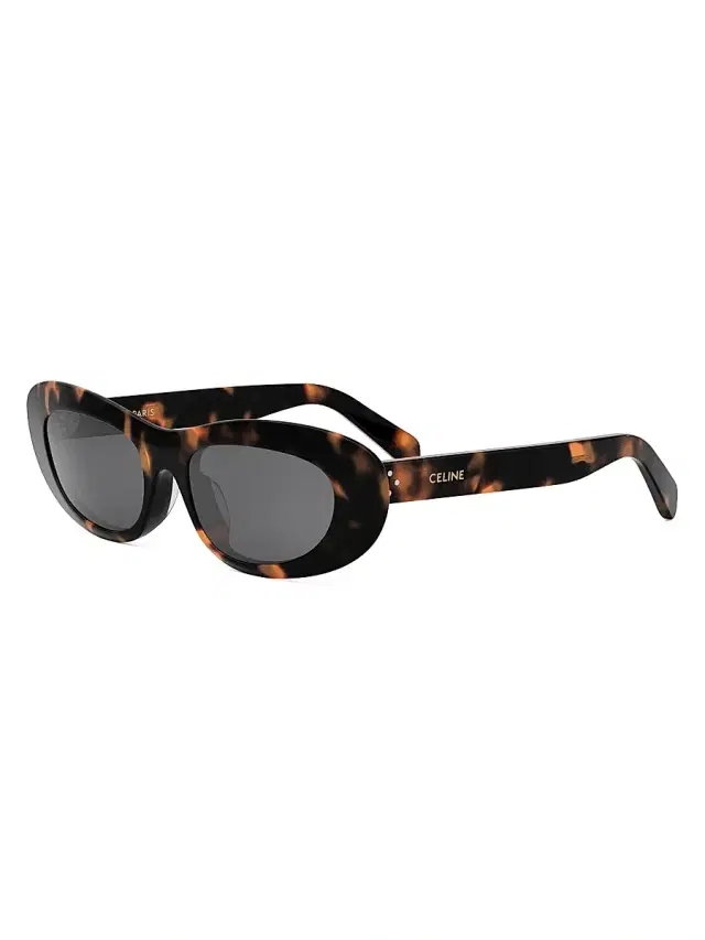 CELINE Women's Celine 3 Dots 54MM Rectangular Sunglasses - Dark Havana Smoke