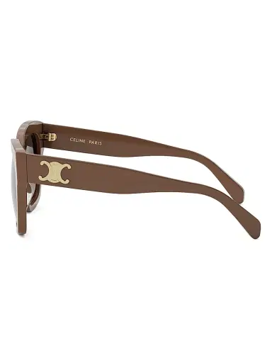 CELINE Women's Triomphe 55MM Geometric Sunglasses - Shiny Light Brown Gradient Brown | Thumbnail 3