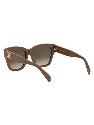 CELINE Women's Triomphe 55MM Geometric Sunglasses - Shiny Light Brown Gradient Brown | Thumbnail 4