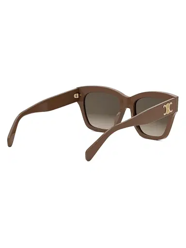 CELINE Women's Triomphe 55MM Geometric Sunglasses - Shiny Light Brown Gradient Brown | Thumbnail 6