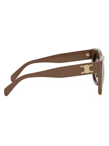 CELINE Women's Triomphe 55MM Geometric Sunglasses - Shiny Light Brown Gradient Brown | Thumbnail 7