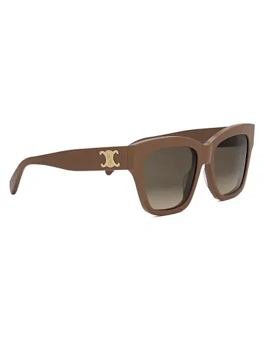 CELINE Women's Triomphe 55MM Geometric Sunglasses - Shiny Light Brown Gradient Brown | Thumbnail 8