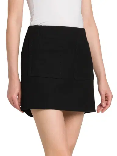 Bottega Veneta Women's Double Cotton A-Line Miniskirt - Black - Size 10 | Thumbnail 4 Bottega Veneta Women's Double Cotton A-Line Miniskirt - Black - Size 10 | Thumbnail 4
