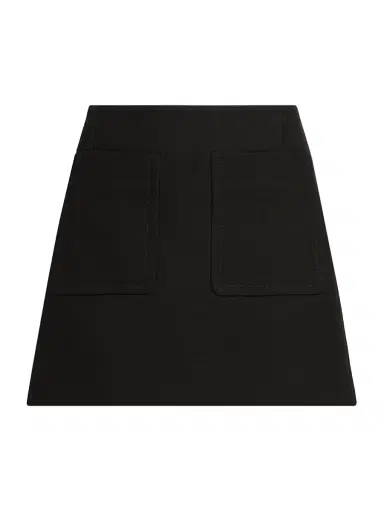 Bottega Veneta Women's Double Cotton A-Line Miniskirt - Black - Size 10 | Thumbnail 1 Bottega Veneta Women's Double Cotton A-Line Miniskirt - Black - Size 10 | Thumbnail 1