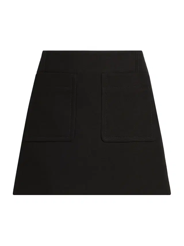 Women's Double Cotton A-Line Miniskirt - Black