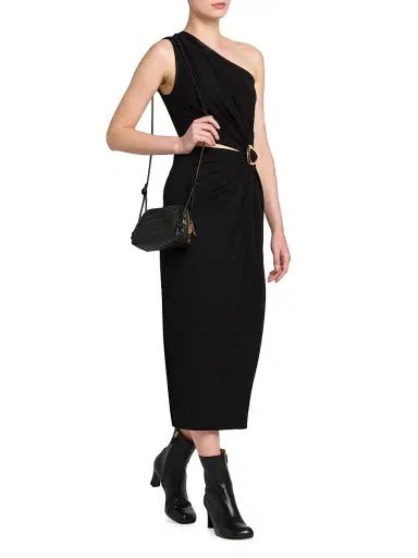 Bottega Veneta Women's Crepe Jersey Cut-Out Midi-Dress - Black - Size 4 | Thumbnail 2