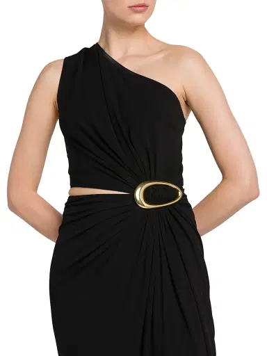 Bottega Veneta Women's Crepe Jersey Cut-Out Midi-Dress - Black - Size 4 | Thumbnail 7