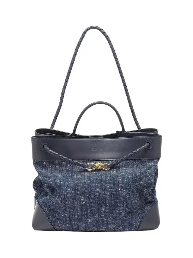 Bottega Veneta Women's  Andiamo Denim Bouclé Tote Bag - Navy White